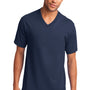 Port & Company Mens Core Short Sleeve V-Neck T-Shirt - Navy Blue