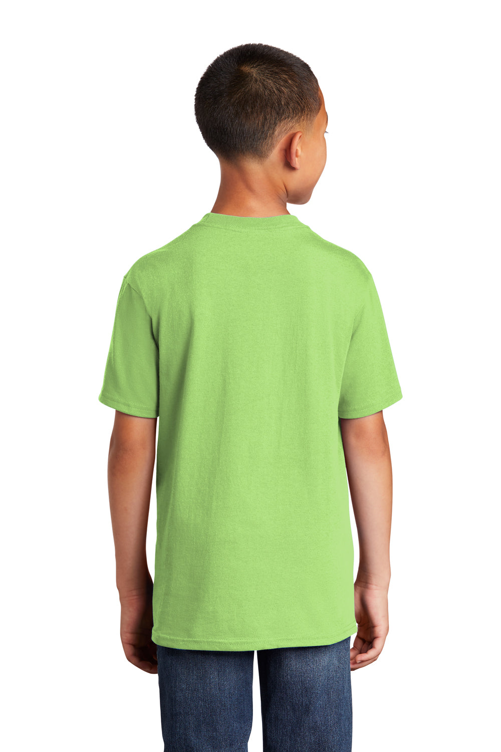 Port & Company PC54Y Youth Core Short Sleeve Crewneck T-Shirt Lime Green Back