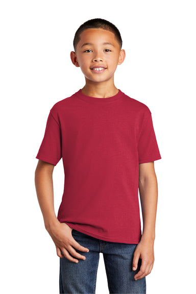 Port & Company PC54Y Youth Core Short Sleeve Crewneck T-Shirt Red Front
