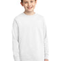Port & Company Youth Core Long Sleeve Crewneck T-Shirt - White