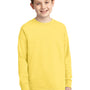 Port & Company Youth Core Long Sleeve Crewneck T-Shirt - Yellow