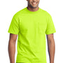 Port & Company Mens Core Short Sleeve Crewneck T-Shirt w/ Pocket - Safety Green