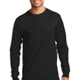 Port & Company Mens Essential Long Sleeve Crewneck T-Shirt - Jet Black