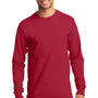 Port & Company Mens Essential Long Sleeve Crewneck T-Shirt - Red