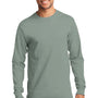 Port & Company Mens Essential Long Sleeve Crewneck T-Shirt - Stonewashed Green