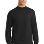 Port & Company Mens Essential Long Sleeve Mock Neck T-Shirt - Jet Black