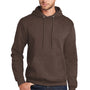 Port & Company Mens Core Pill Resistant Fleece Hooded Sweatshirt Hoodie - Heather Dark Chocolate Brown