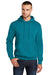 Port & Company PC78H Mens Core Fleece Hooded Sweatshirt Hoodie Teal Green Front