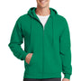 Port & Company Mens Core Pill Resistant Fleece Full Zip Hooded Sweatshirt Hoodie - Kelly Green