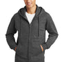 Port & Company Mens Fan Favorite Fleece Full Zip Hooded Sweatshirt Hoodie - Heather Dark Grey