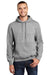 Port & Company PC90H Mens Essential Fleece Hooded Sweatshirt Hoodie Heather Grey Front