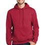 Port & Company Mens Essential Pill Resistant Fleece Hooded Sweatshirt Hoodie - Red