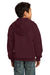 Port & Company PC90YZH Youth Core Fleece Full Zip Hooded Sweatshirt Hoodie Maroon Back