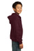 Port & Company PC90YZH Youth Core Fleece Full Zip Hooded Sweatshirt Hoodie Maroon Side