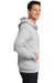 Port & Company PC90ZH Mens Essential Fleece Full Zip Hooded Sweatshirt Hoodie Ash Grey Side