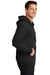 Port & Company PC90ZH Mens Essential Fleece Full Zip Hooded Sweatshirt Hoodie Black Side