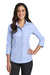 Red House RH690 Womens Nailhead Wrinkle Resistant 3/4 Sleeve Button Down Shirt Pearl Blue Front