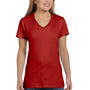 Hanes Womens Nano-T Short Sleeve V-Neck T-Shirt - Deep Red
