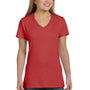 Hanes Womens Nano-T Short Sleeve V-Neck T-Shirt - Vintage Red - Closeout