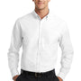 Port Authority Mens SuperPro Oxford Wrinkle Resistant Long Sleeve Button Down Shirt w/ Pocket - White