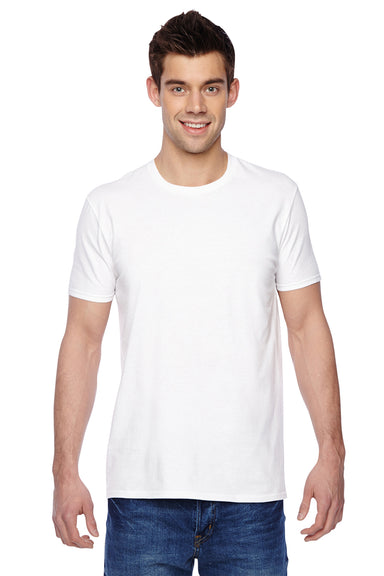 Fruit Of The Loom SF45R Mens Sofspun Jersey Short Sleeve Crewneck T-Shirt White Front