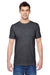 Fruit Of The Loom SF45R Mens Sofspun Jersey Short Sleeve Crewneck T-Shirt Heather Charcoal Grey Front