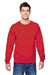 Fruit Of The Loom SF72R Mens Sofspun Fleece Crewneck Sweatshirt Fiery Red Front