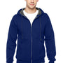 Fruit Of The Loom Mens Sofspun Full Zip Hooded Sweatshirt Hoodie - Admiral Blue - Closeout