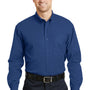 CornerStone Mens SuperPro Stain Resistant Long Sleeve Button Down Shirt w/ Pocket - Royal Blue