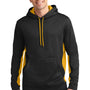 Sport-Tek Mens Sport-Wick Moisture Wicking Fleece Hooded Sweatshirt Hoodie - Black/Gold