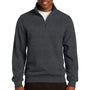 Sport-Tek Mens Shrink Resistant Fleece 1/4 Zip Sweatshirt - Heather Graphite Grey