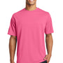 Sport-Tek Mens RacerMesh Moisture Wicking Short Sleeve Crewneck T-Shirt - Bright Pink