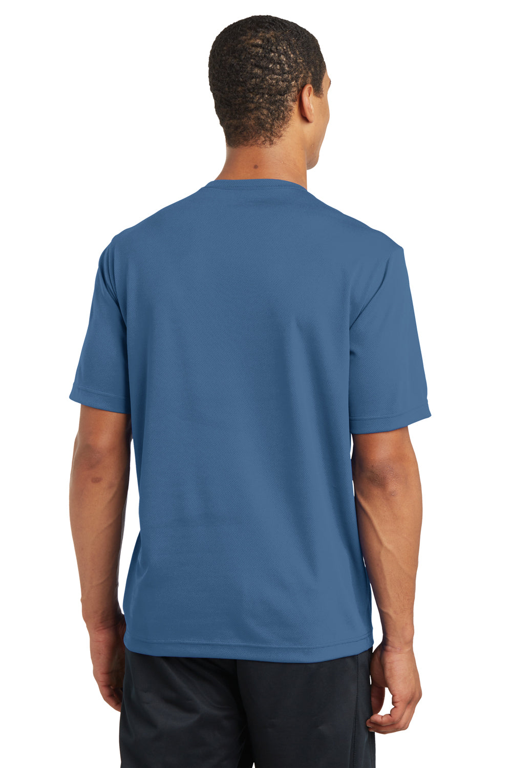 Sport-Tek ST340 Mens RacerMesh Moisture Wicking Short Sleeve Crewneck T-Shirt Dawn Blue Back