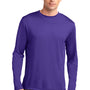 Sport-Tek Mens Competitor Moisture Wicking Long Sleeve Crewneck T-Shirt - Purple