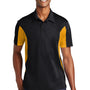 Sport-Tek Mens Sport-Wick Moisture Wicking Short Sleeve Polo Shirt - Black/Gold