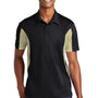 Sport-Tek Mens Sport-Wick Moisture Wicking Short Sleeve Polo Shirt - Black/Vegas Gold