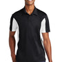 Sport-Tek Mens Sport-Wick Moisture Wicking Short Sleeve Polo Shirt - Black/White