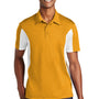 Sport-Tek Mens Sport-Wick Moisture Wicking Short Sleeve Polo Shirt - Gold/White