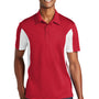 Sport-Tek Mens Sport-Wick Moisture Wicking Short Sleeve Polo Shirt - True Red/White