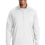 Sport-Tek Mens Sport-Wick Moisture Wicking 1/4 Zip Sweatshirt - White
