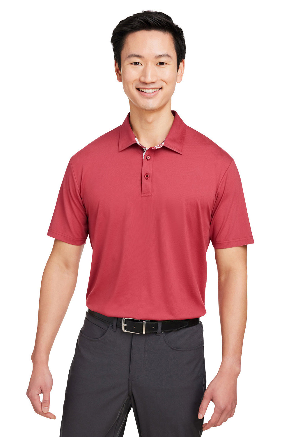 Swannies Golf SW2000 Mens James Short Sleeve Polo Shirt Heather Red Front