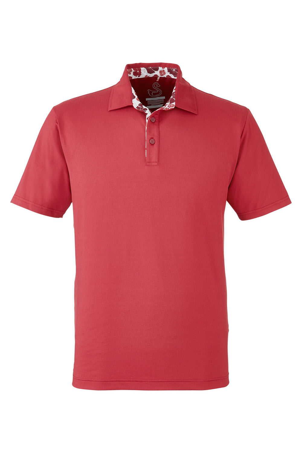 Swannies Golf SW2000 Mens James Short Sleeve Polo Shirt Heather Red Flat Front