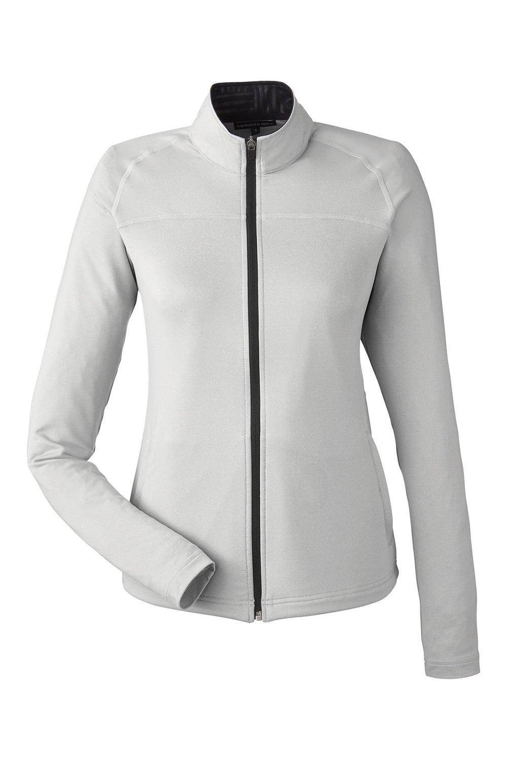 Swannies Golf SWF400L Womens Cora Full Zip Jacket Glacier Grey Flat Front