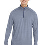 Swannies Golf Mens Graham 1/4 Zip Sweatshirt - Heather Navy Blue