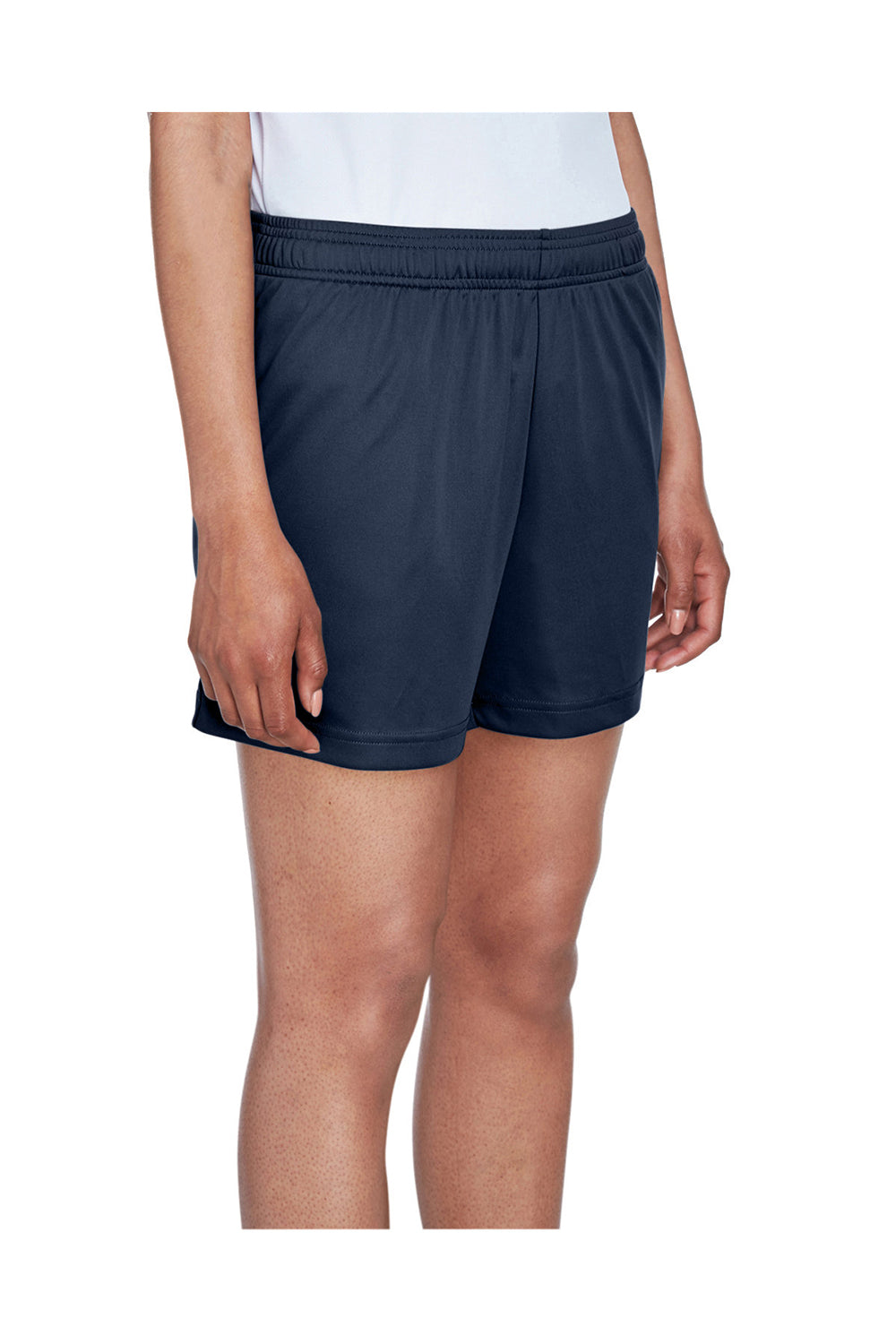 Team 365 TT11SHW Womens Zone Performance Shorts w/ Pockets Dark Navy Blue 3Q