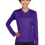 Team 365 Womens Zone Performance Moisture Wicking Long Sleeve Crewneck T-Shirt - Purple
