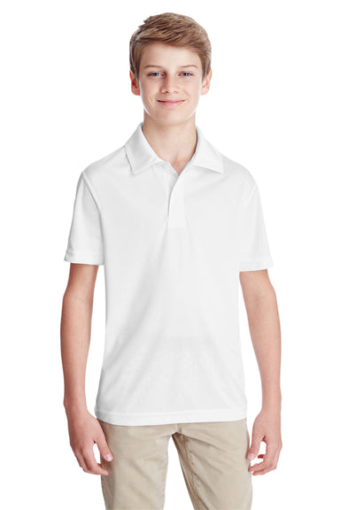 Team 365 TT51Y Youth Zone Performance Moisture Wicking Short Sleeve Polo Shirt White Front