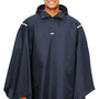 Team 365 Mens Zone Protect Water Resistant Hooded Packable Hooded Poncho - Dark Navy Blue