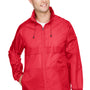 Team 365 Mens Zone Protect Water Resistant Full Zip Hooded Jacket - Red