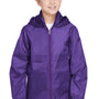 Team 365 Youth Zone Protect Water Resistant Full Zip Hooded Jacket - Purple